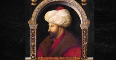 A portrait of Sultan Mehmed II, 1480, by Gentile Bellini, oil on canvas, 69.9 by 52.1 centimeters.
