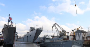Landing ships produced by Anadolu Shipyard for Qatar's navy seen in this undated file photo. (Courtesy of Anadolu Shipyard)