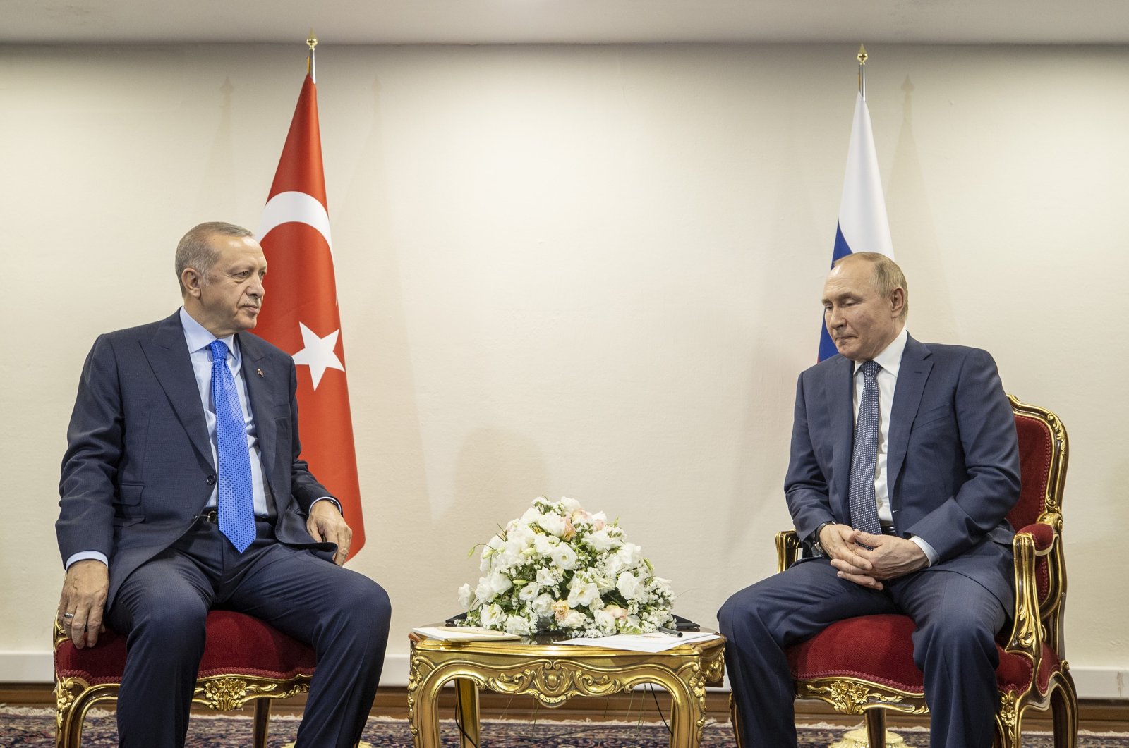President Recep Tayyip Erdoğan, President Vladimir Putin hold bilateral meeting in Tehran, Iran, July 19, 2022. (AA Photo)