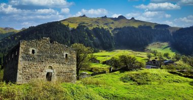 A view from Santa Ruins, Gümüşhane, northern Turkey, July 19, 2022. (IHA) 