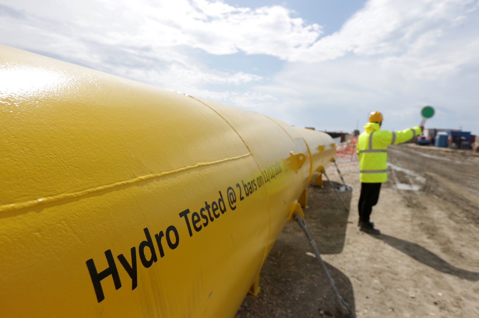 A buoyancy tank is pictured at the Trans Adriatic Pipeline (TAP) in Seman near Fier, Albania, April 11, 2019. (Reuters File Photo)