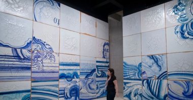 A woman looks at the work "Celacanto Provoca Maremoto" by Brazilian artist Adriana Varejao, displayed at the Inhotim Centre for Contemporary Art in Brumadinho, some 60 kilometers southeast of Belo Horizonte, Minas Gerais, Brazil, Sept. 6, 2018. (Getty Images)