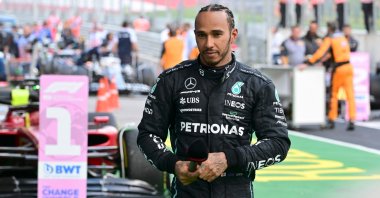 Mercedes' Lewis Hamilton after F1 Austrian GP, Spielberg, Austria, July 10, 2022. (AFP Photo)