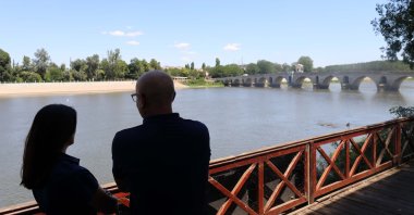 Members of the FISA delegation visit the Meriç River, Edirne, Turkey, July 21, 2022. (AA Photo)