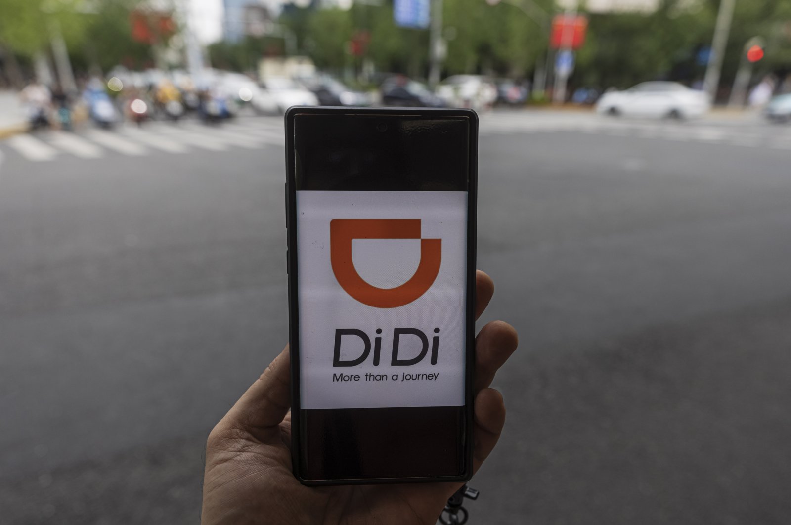 Ride-hailing giant Didi Chuxing mobile application is seen on a smartphone, in Shanghai, China, July 3, 2021. (EPA Photo)