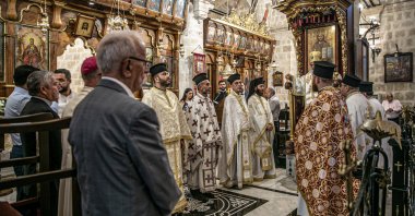 Church officials conduct a religious ceremony in the Antioch Greek Orthodox Church, Hatay, Turkey, June 28, 2022. (AA PHOTO)