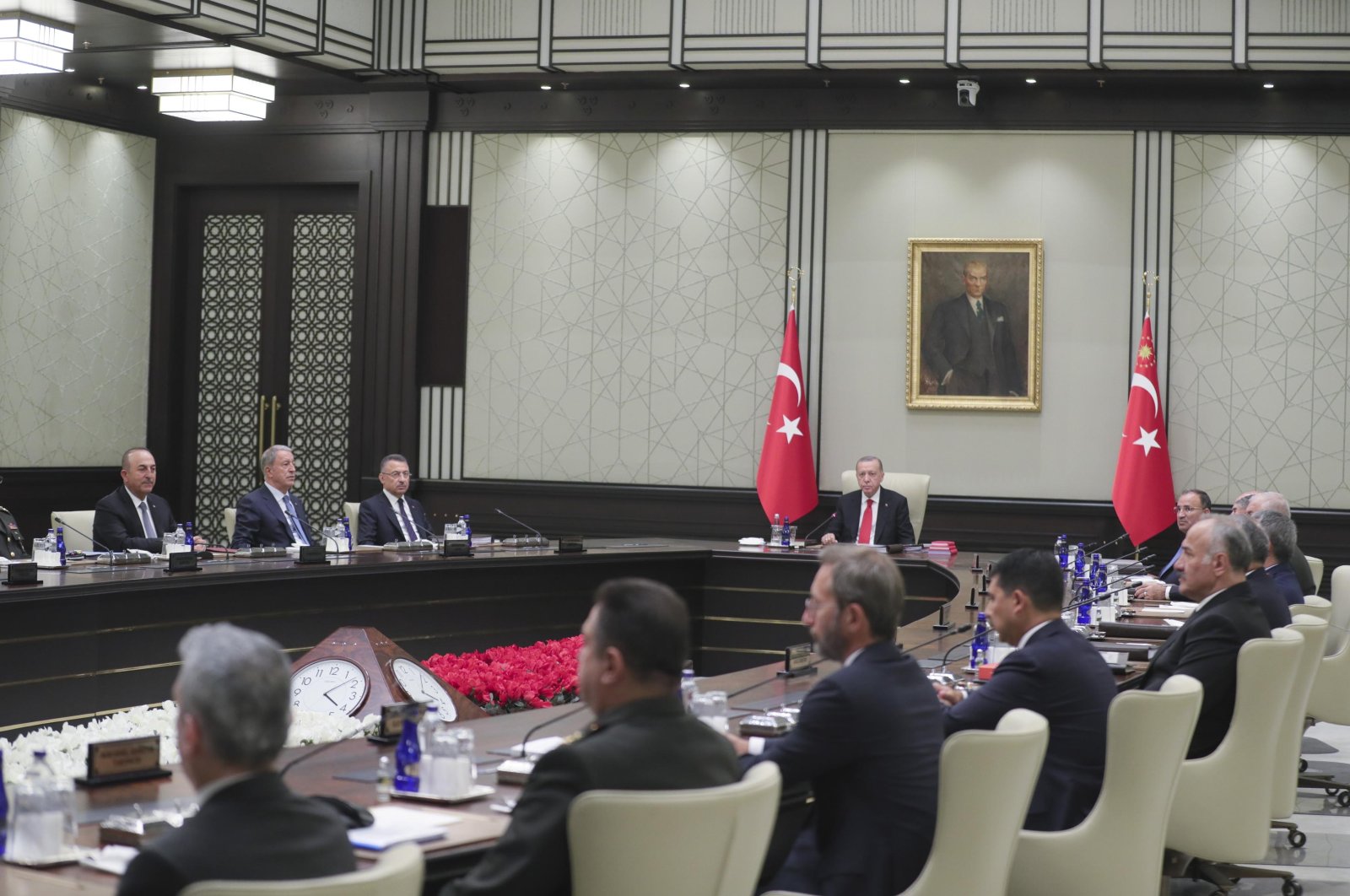 The National Security Council, led by President Recep Tayyip Erdoğan, convenes at the Presidential Complex in Ankara, Turkey, July 21, 2022. (DHA Photo)