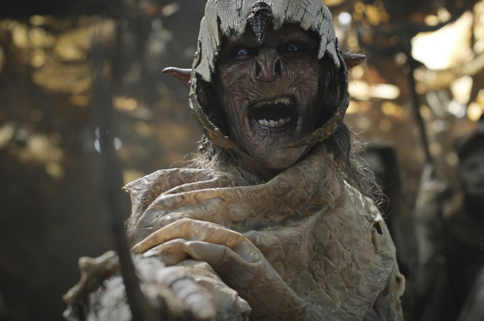 An orc, in a scene from the TV series &quot;The Lord of the Rings: The Rings of Power.&quot; (Amazon Prime Video via AP)