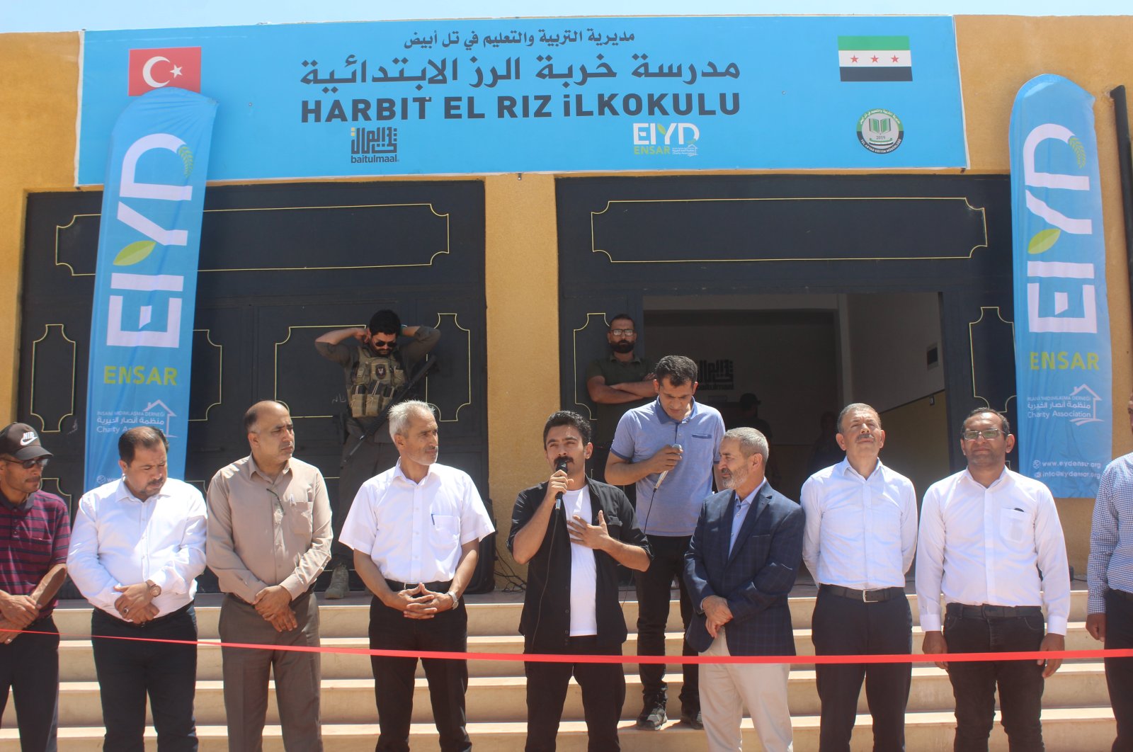 Representatives from Turkey and humanitarian organizations open a school in Tal Abyad, Syria, July 23, 2022 (AA Photo) 