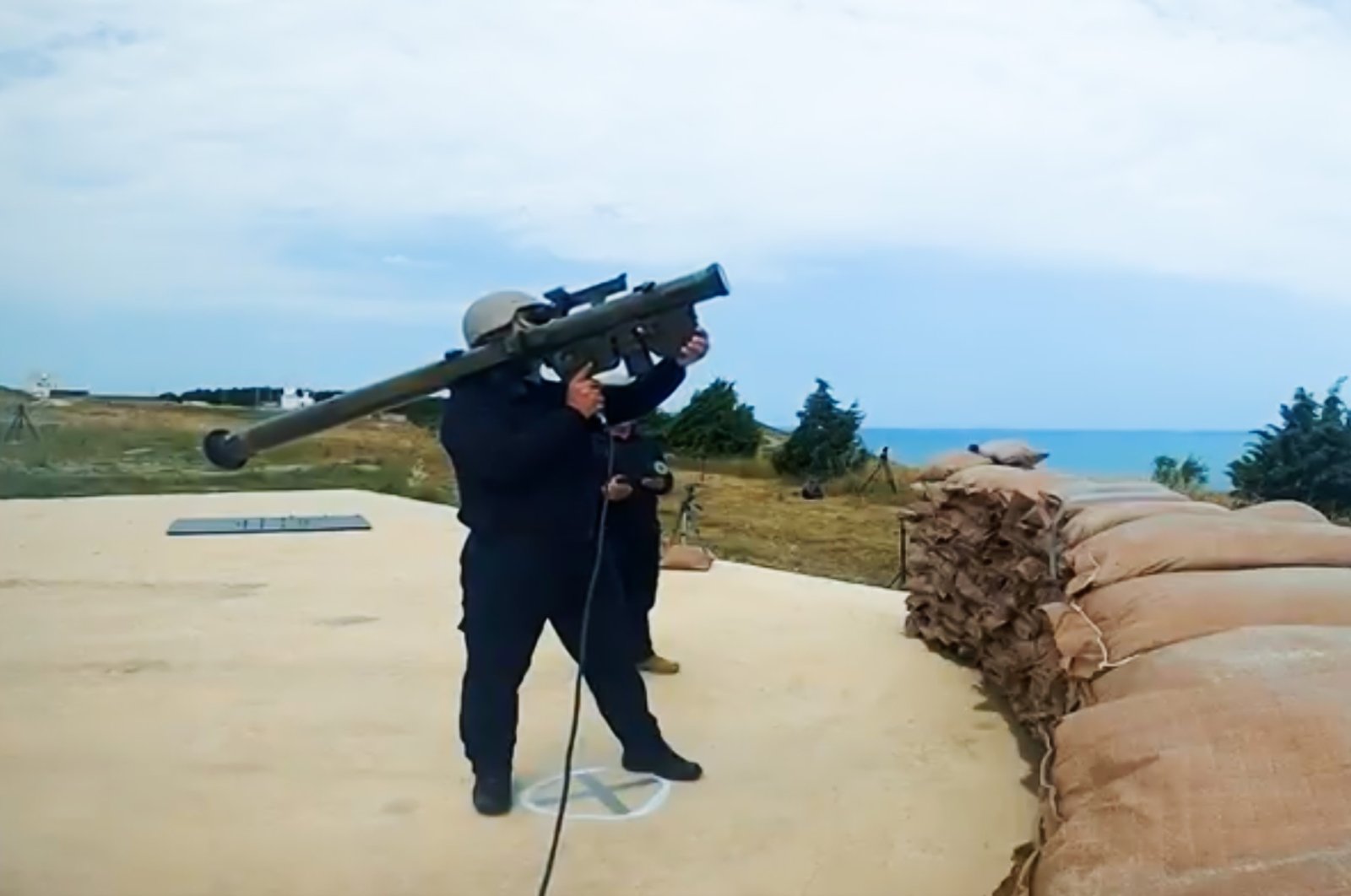 A representative picture shows the Sungur portable air defense missile in this screen grab from a video published on July 24, 2022.

