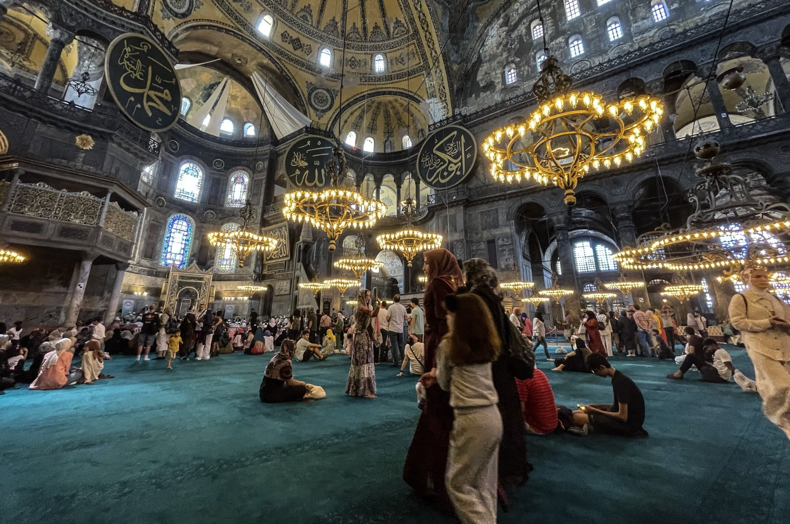 Interior of Hagia Sophia Grand Mosque in Istanbul, Turkey, July 24, 2022. (AA Photo)