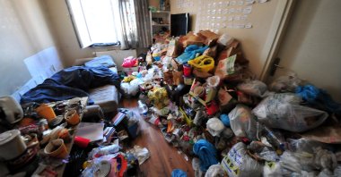 The hoarder's house is cluttered with garbage, Bursa, Turkey, July 25, 2022. (DHA Photo)