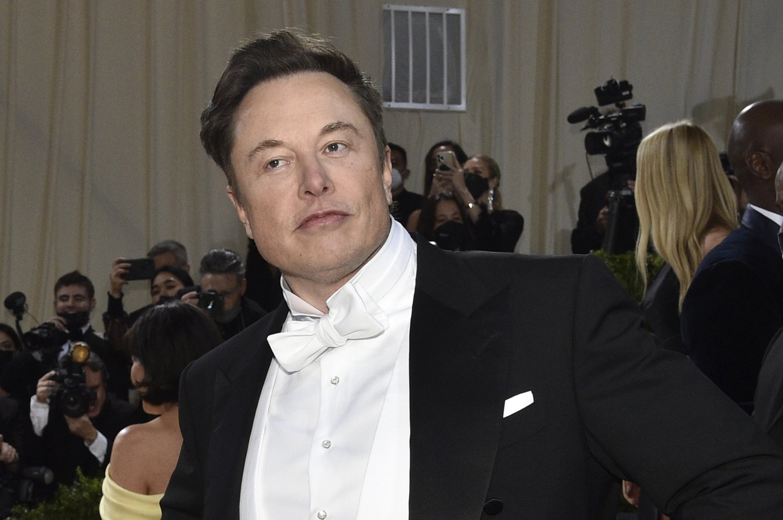 Elon Musk attends the Metropolitan Museum of Art&#039;s Costume Institute benefit gala celebrating the opening of the &quot;In America: An Anthology of Fashion&quot; exhibition in New York, U.S., May 2, 2022. (AP Photo)