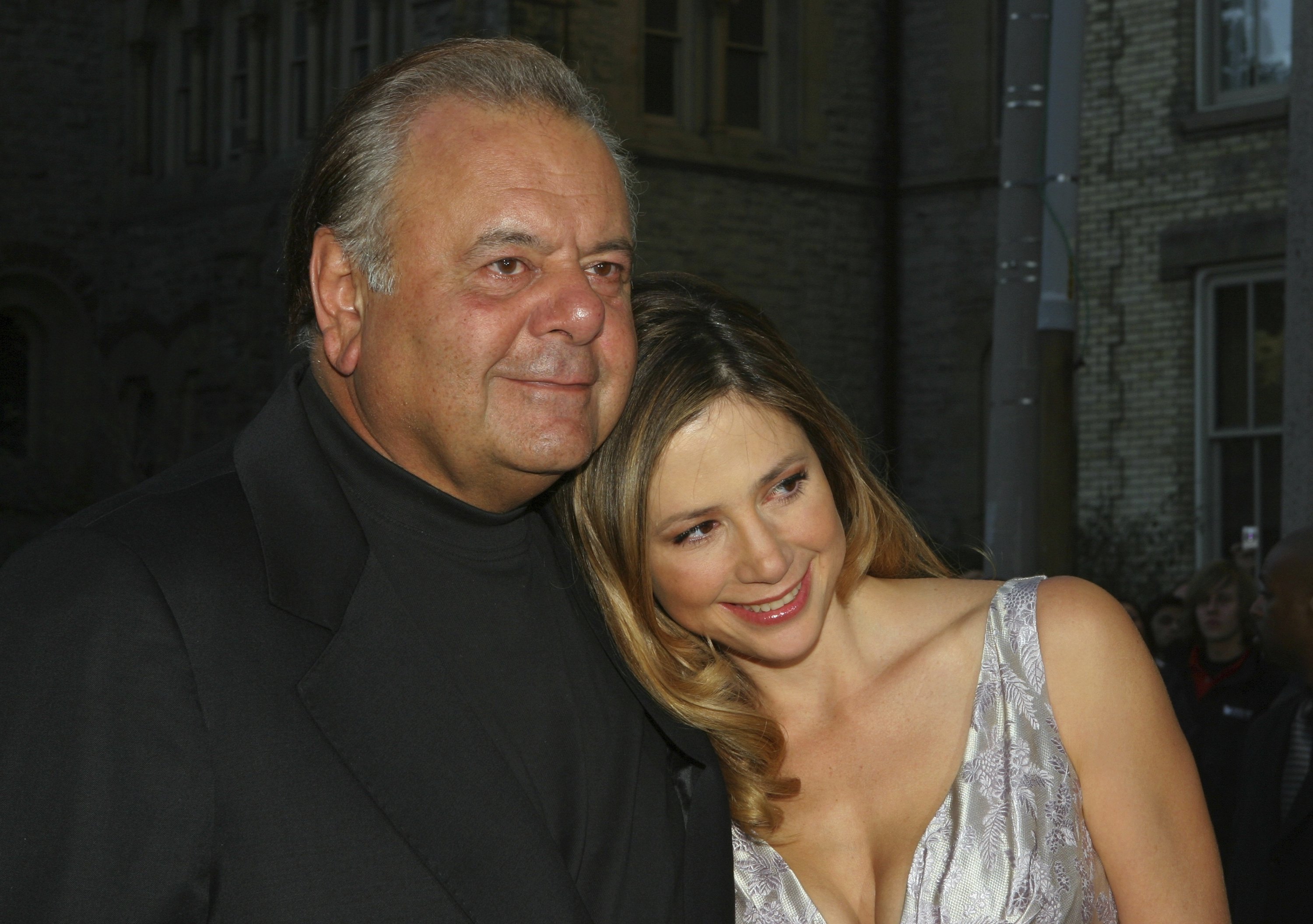 Paul Sorvino (L) and his daughter Mira Sorvino attend the premiere of 