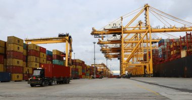 Containers at a port in the northwestern province of Tekirdağ, Turkey, Dec. 23, 2020. (AA Photo)
