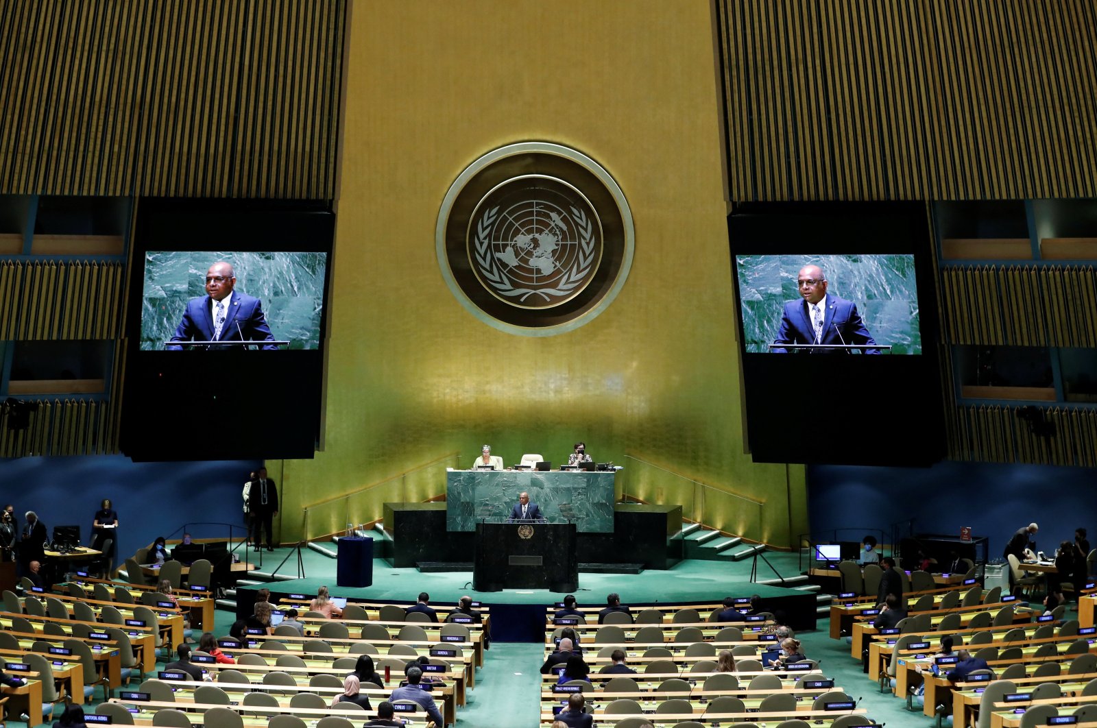 President of the United Nations General Assembly Abdulla Shahid speaks at the U.N. headquarters in New York, U.S., July 18, 2022. (REUTERS Photo)