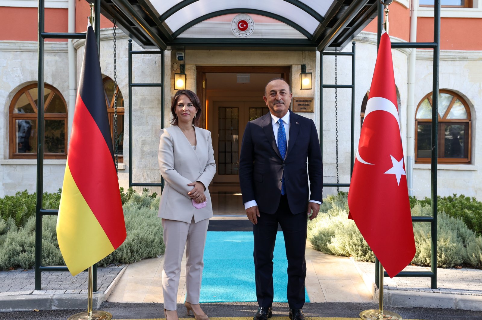 Foreign Minister Mevlüt Çavuşoğlu (R) and German Foreign Minister Annalena Baerbock in Istanbul, Turkey, July 29, 2022. (AA Photo)