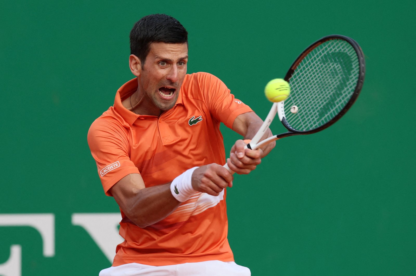 Novak Djokovic in action during at the Monte Carlo Masters, Roquebrune-Cap-Martin, France, April 12, 2022. (Reuters Photo)