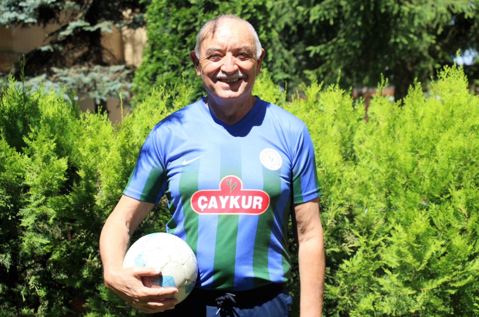 Paraguay Ambassador to Ankara Ceferino Adrian Valdez Peralta poses in a Rizespor shirt, Ankara, Turkey, July 31, 2022. (IHA Photo)