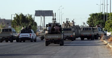 Joint forces affiliated with Libya&#039;s Government of National Unity (GNU) assemble inside the closed Tripoli International Airport, as they deploy on the outskirts and entrances of the capital Tripoli, Libya, July 25, 2022. (AFP Photo)