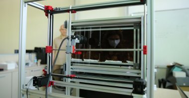 A view of the beehive monitored by scientists, in the capital Ankara, Turkey, Aug. 1, 2022. (AA PHOTO) 