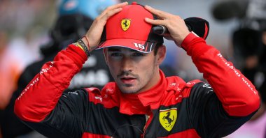 Ferrari driver Charles Leclerc after the qualifying session of the F1 Hungarian GP, Budapest, Hungary, July 30, 2022. (EPA Photo)