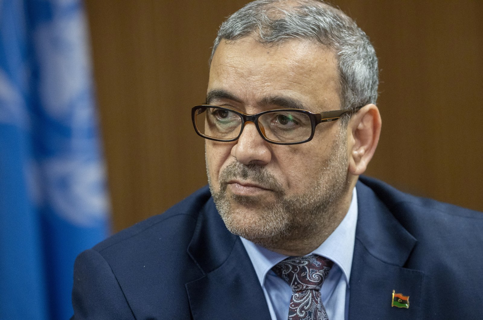 President of the High State Council of State (HSC) Khalid al-Mishri attends a high-level meeting on the Libyan Constitutional Track at the United Nations in Geneva, Switzerland, June 28, 2022. (Reuters File Photo)