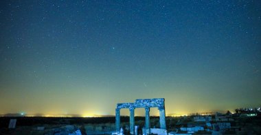 A view from Blaundus at night, Uşak, western Turkey, July 31, 2022. (AA Photo)