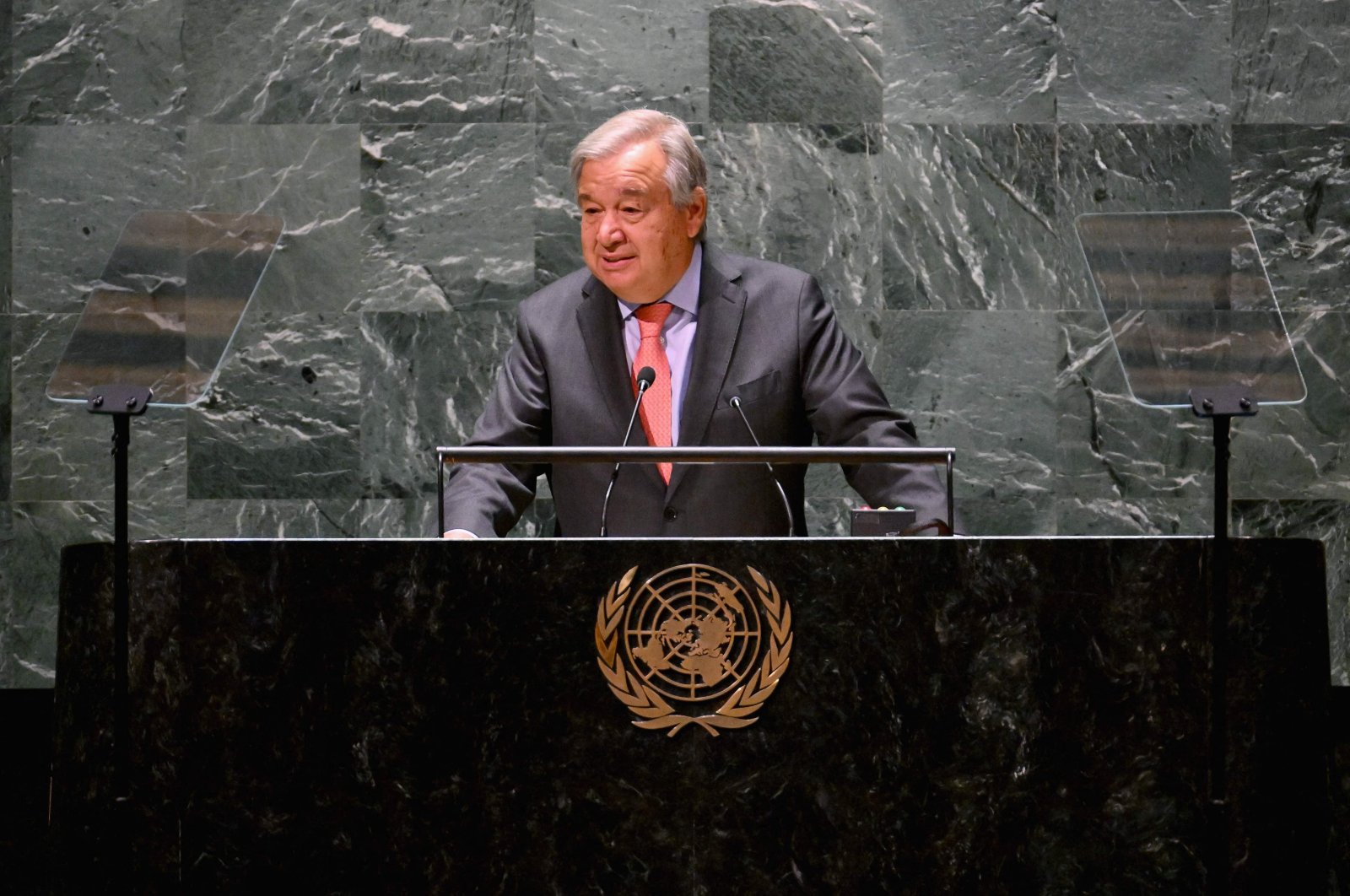 U.N. Secretary-General Antonio Guterres speaks during the 2022 Review Conference of the Parties to the Treaty on the Non-Proliferation of Nuclear Weapons at the United Nations in New York City, U.S., Aug. 1, 2022. (AFP Photo)
