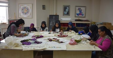 Women attend a vocational training class at a Family Support Center, in Muş, eastern Turkey, Feb. 27, 2019. (AA PHOTO) 