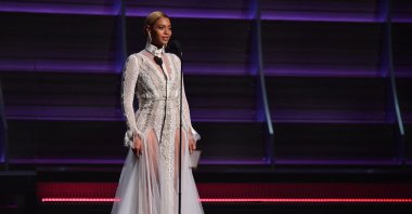 Beyonce speaks onstage during the 58th Annual Grammy music Awards in Los Angeles, California, U.S., Feb. 15, 2016. (AFP)