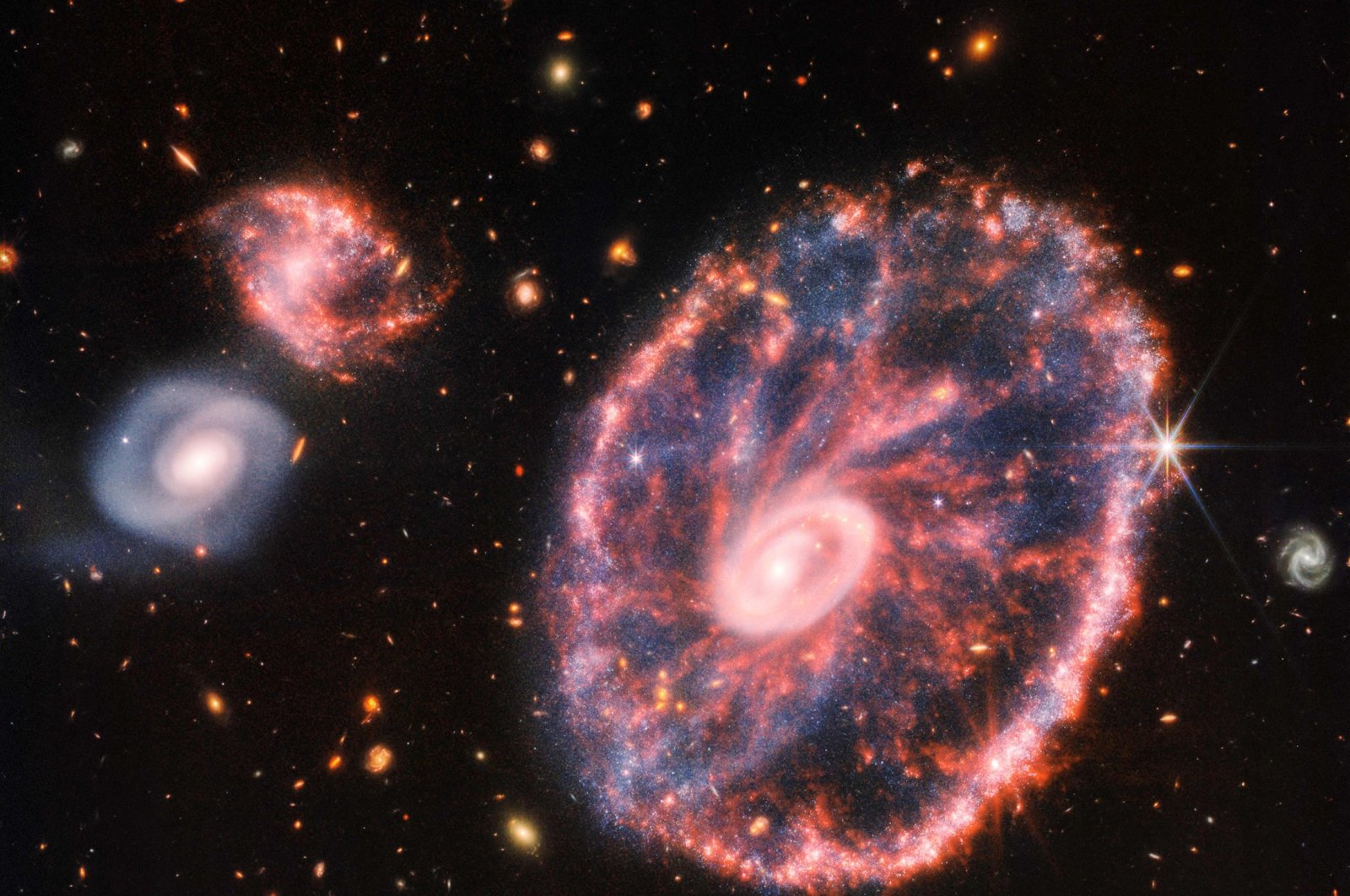 Hingga tak terbatas: Webb mempesona sekali lagi dengan Galaksi Cartwheel yang semarak