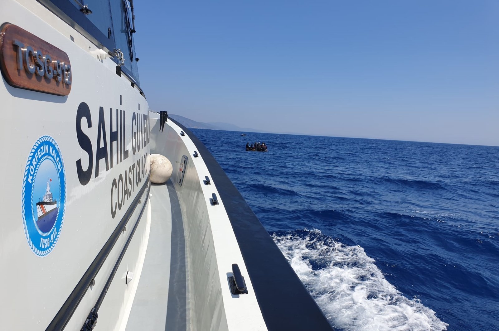 The Turkish Coast Guard Command rescued 194 irregular migrants off western Izmir province, Turkey, Aug. 3, 2022 (AA Photo)