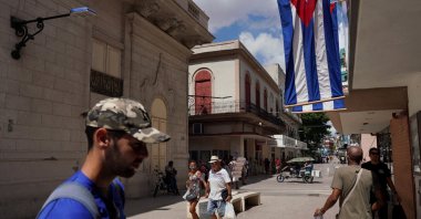 Cuban flags are displayed at a commercial road in downtown Havana, Cuba, July 20, 2022. (Reuters Photo)