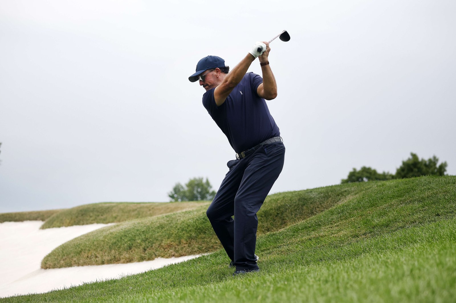 Phil Mickelson plays at LIV Golf Invitational, in New Jersey, United States, July 29, 2022. (AFP PHOTO)