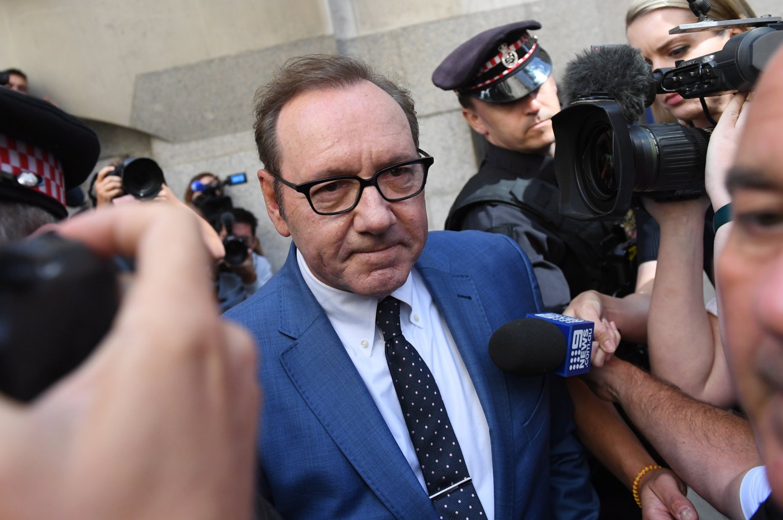 Actor Kevin Spacey leaves the Central Criminal Court, known as the Old Bailey, in London, Britain, July 14, 2022. (EPA Photo)