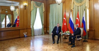 President Recep Tayyip Erdoğan meets with Russia&#039;s President Vladimir Putin in Sochi, Russia, Aug. 5, 2022. (AFP)