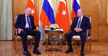Russian President Vladimir Putin listens to President Recep Tayyip Erdoğan during a meeting in Sochi, Russia, Aug. 5, 2022. (Reuters Photo)