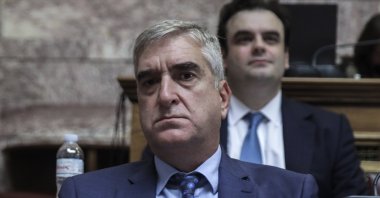 Panagiotis Kontoleon, the then head of Greece's intelligence service, attends a meeting at the Greek parliament in Athens, Greece, July 29, 2022. (AP File Photo)