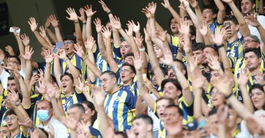 Fenerbahçe fans during a Europea League qualifier against Slovacko, Istanbul, Turkey, Aug. 4, 2022. (DHA Photo)