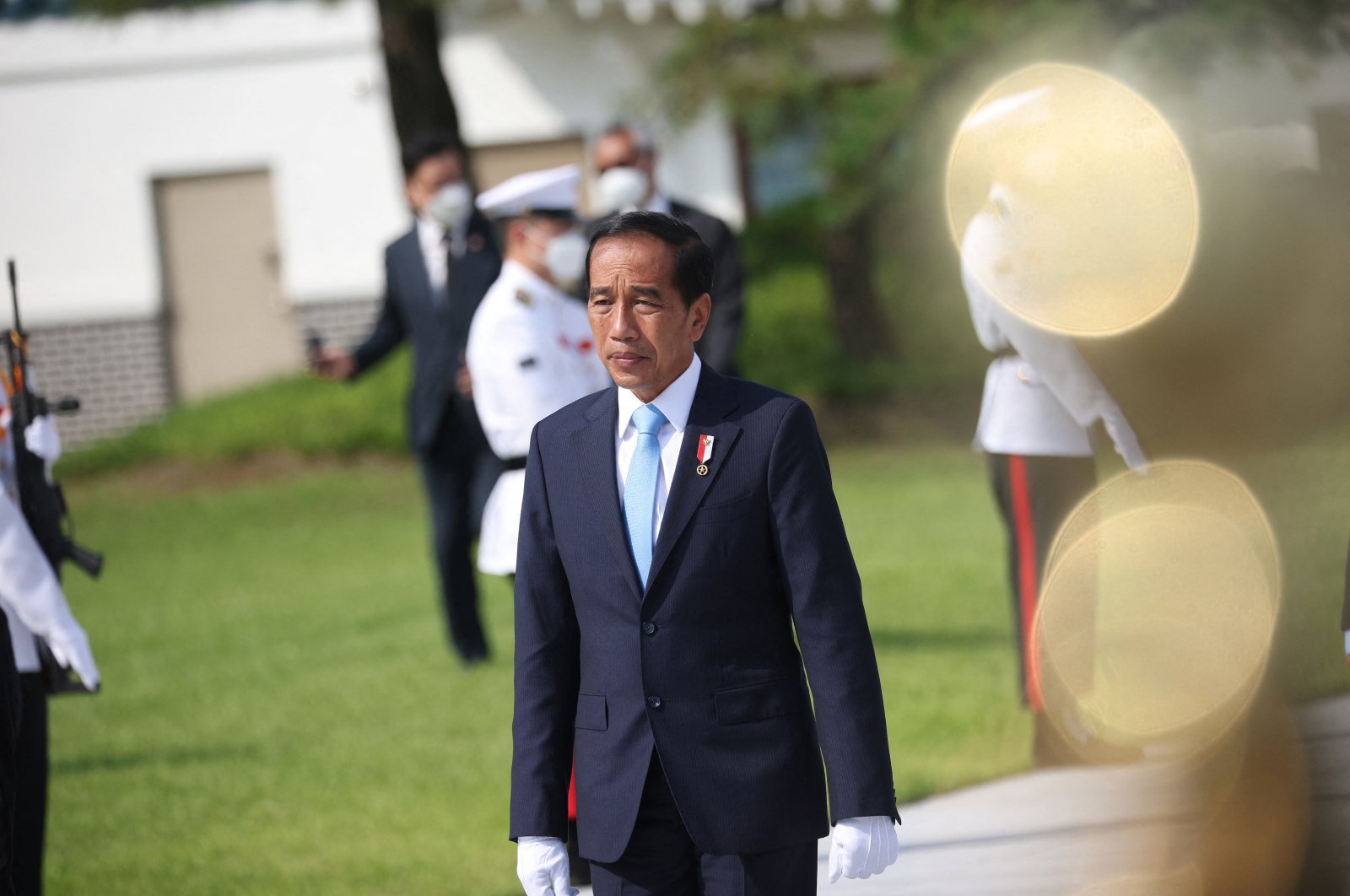 Indonesian President Joko Widodo arrives at the national cemetery in Seoul, South Korea, July 28, 2022. (Reuters Photo)