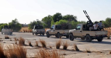 Joint forces affiliated with Libya's Government of National Unity assemble inside the closed Tripoli International Airport, as they deploy on the outskirts and entrances of the capital Tripoli, Libya, July 25, 2022. (AFP Photo)