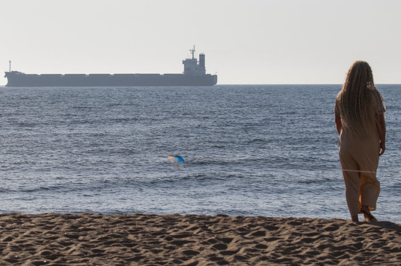 The Marshall Islands-flagged bulk carrier Star Helena leaves the seaport in Chornomorsk after the restarting of grain exports, amid Russia&#039;s attack on Ukraine, Ukraine, Aug. 7, 2022. (Reuters Photo)