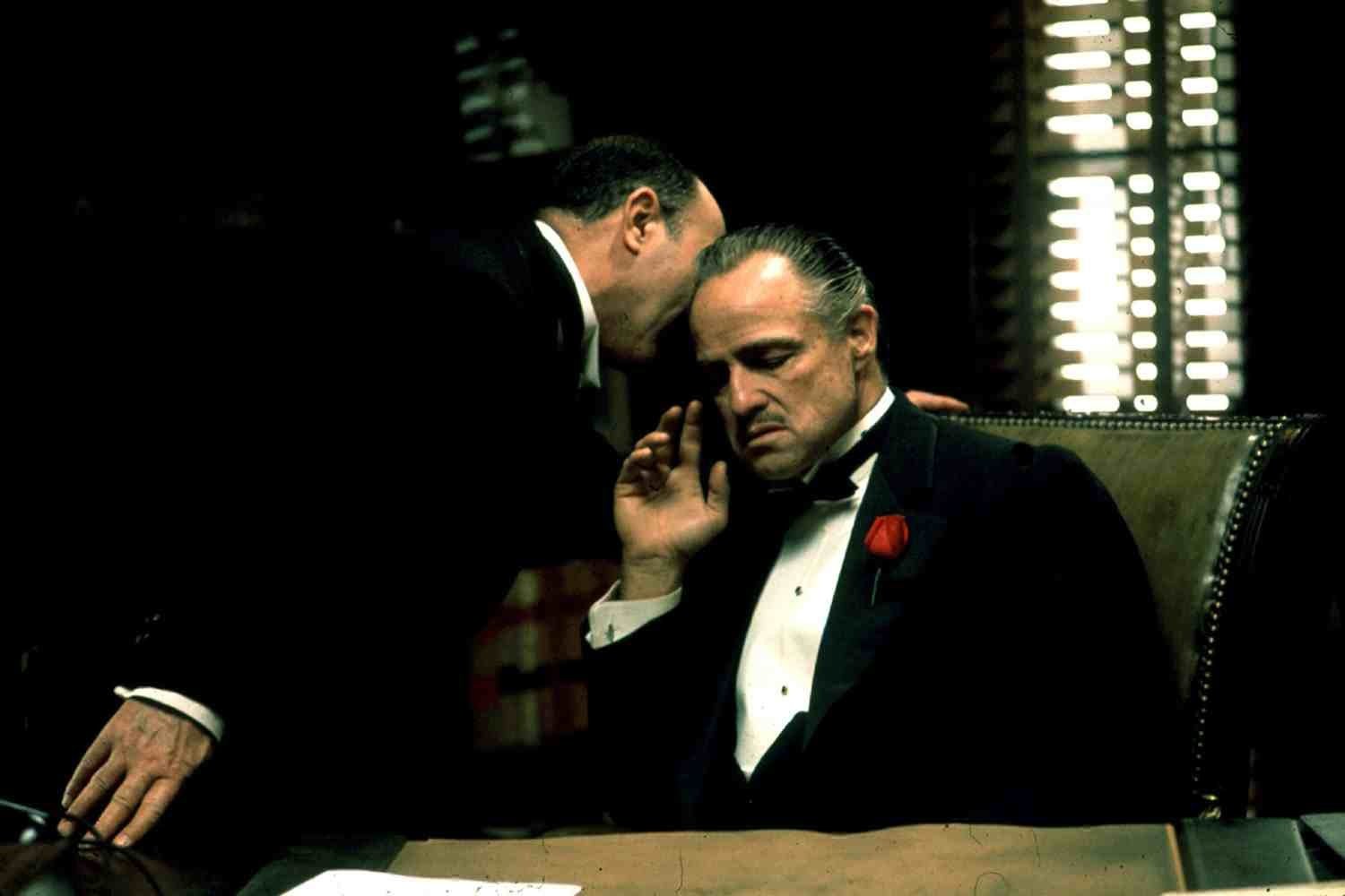 Marlon Brando as mafia patriarch Don Corleone in 