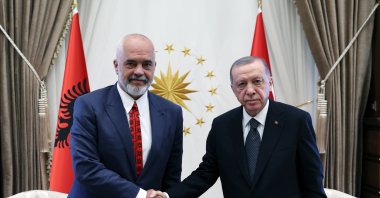 President Recep Tayyip Erdoğan receives Albania&#039;s Prime Minister Edi Rama in the capital Ankara, Türkiye, Aug. 10, 2022. (AA Photo)