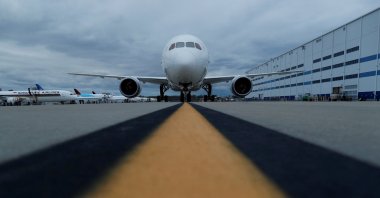 The Boeing 787-10 Dreamliner sits on the tarmac before a delivery ceremony to Singapore Airlines at the Boeing South Carolina Plant in North Charleston, South Carolina, U.S., March 25, 2018. (Reuters Photo)