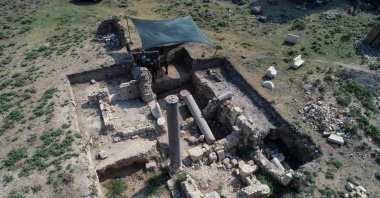 Archaeologists discovered rare gladiator tombs at the ancient city of Anavarza in Türkiye’s southern Adana province, Aug. 8, 2022. (AA Photo)