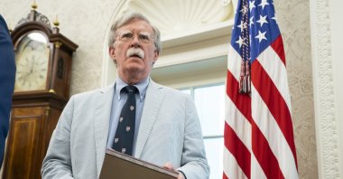 National Security Advisor John Bolton looks on in the Oval Office of the White House in Washington, D.C., U.S., July 19, 2019. (EPA-EFE Photo)
