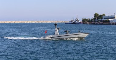 Türkiye’s first armored unmanned surface vessel (AUSV) is seen in Antalya, southern Türkiye, July 31, 2022. (AA Photo)