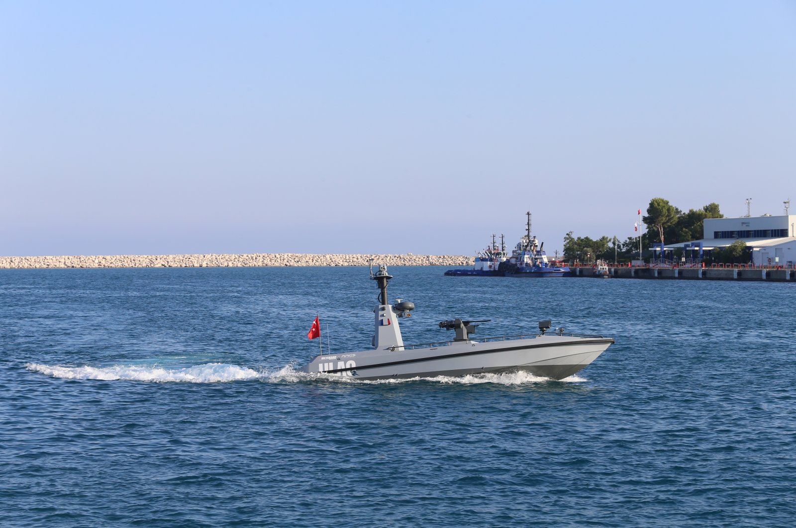 Türkiye’s first armored unmanned surface vessel (AUSV) is seen in Antalya, southern Türkiye, July 31, 2022. (AA Photo)